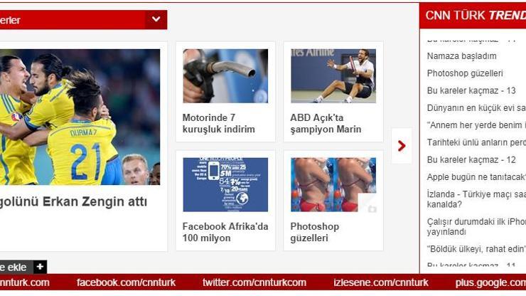 CNN TÜRK haberlerini sitene ekle