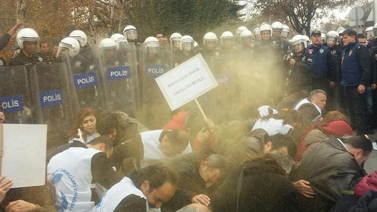 Meclis önünde eylem yapmak isteyen sendika üyelerine müdahale