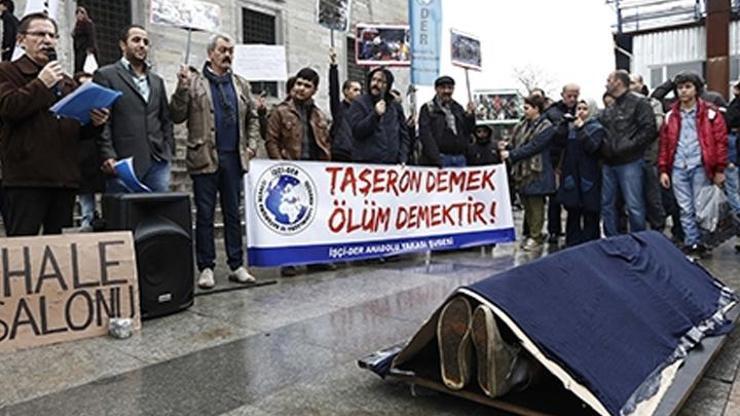 Eminönünde asgari ücret protestosu