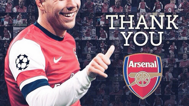Podolski Arsenal taraftarlarına veda etti