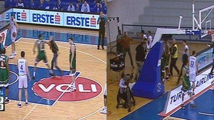 Banvitli basketbolcu saldırgan taraftarı yumrukla yere serdi
