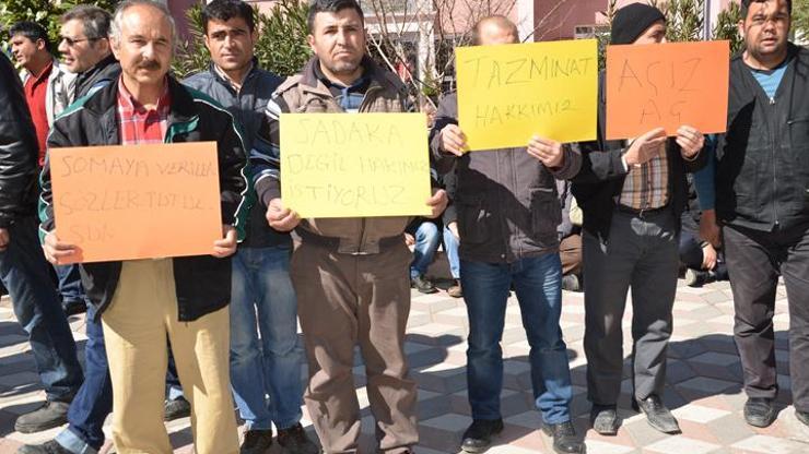 Tazminat eylemindeki madenciler muhatap bulamıyor