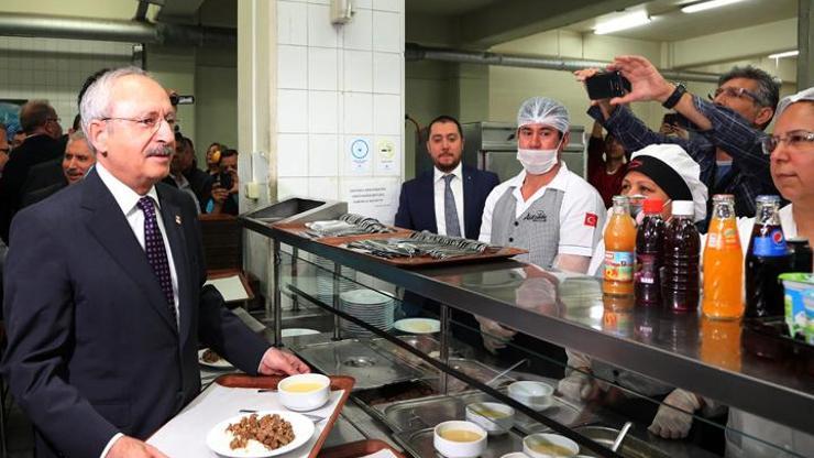 Kılıçdaroğlu Mersin de işçilerle yemek yedi