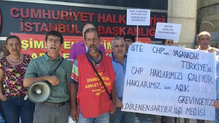 CHP önünde açlık grevi