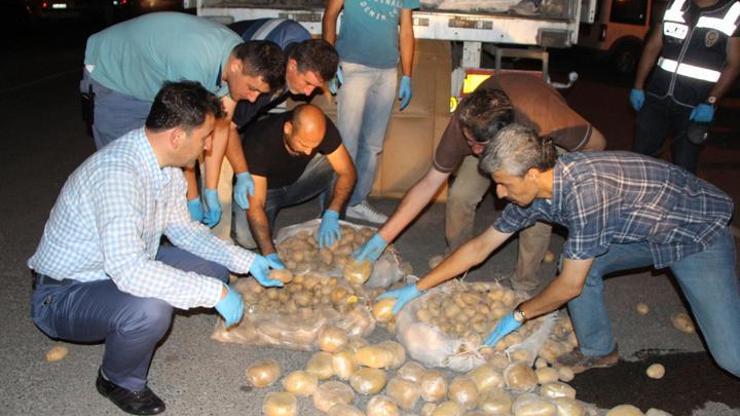 TIRdaki patates çuvallarına eroin saklamışlar