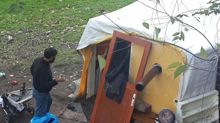 Beşiktaşın ortasında naylon barakada 8 çocukla yaşam mücadelesi