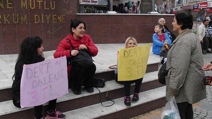 Edremitte 3 liraya dert dinlediler, çevredekiler kuyruk oldu