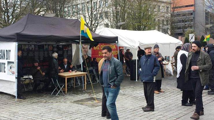 Brükseldeki PKK çadırı yeniden kaldırıldı