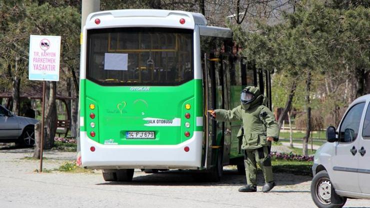 Halk otobüsünde bomba paniği