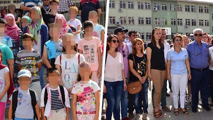 CHPliler Ensar Vakfının tepki gösterilen yaz okulu önünde nöbette