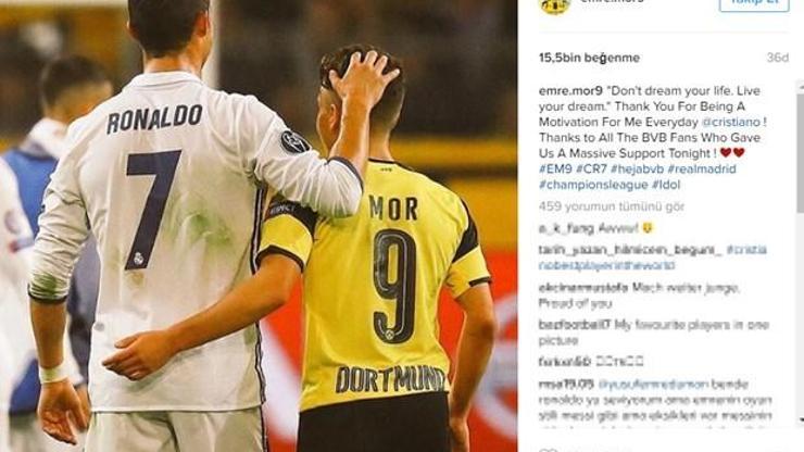 Emre Mor Ronaldoya Instagramdan teşekkür etti