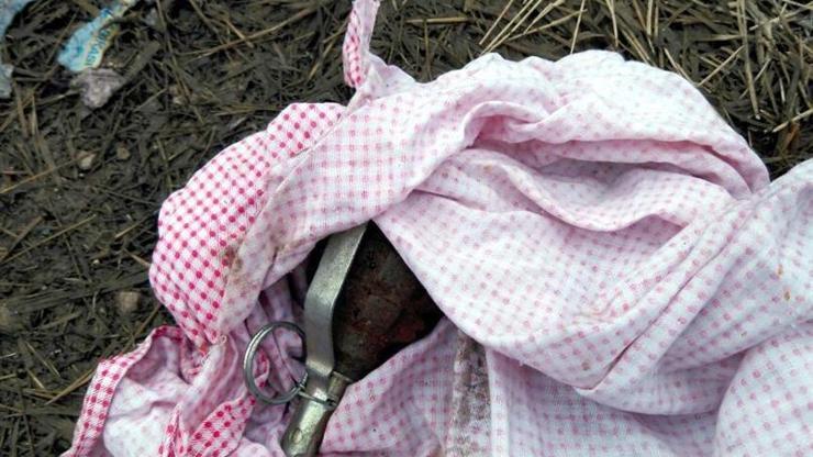 Sokak ortasında el bombası bulundu
