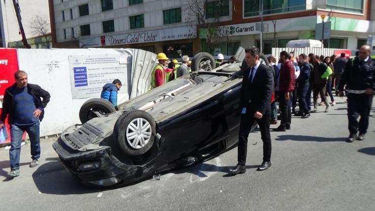 Şişlide akılalmaz kaza Takla atıp yayaya çarptı