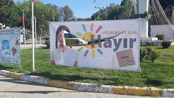 İzmir Ödemişte, Hayır pankartlarına saldırı