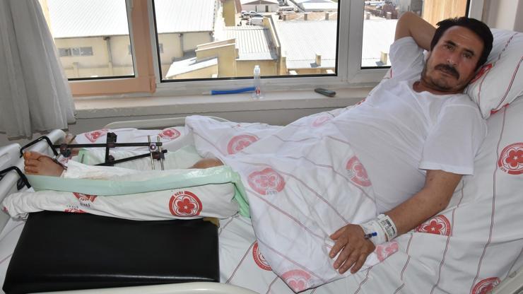 Elinden av tüfeği düştü sağ ayağı parçalandı