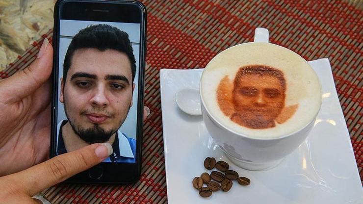 Kahve köpüğüne desen baskı