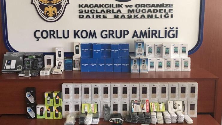 Çorluda 164 kaçak telefon ele geçti