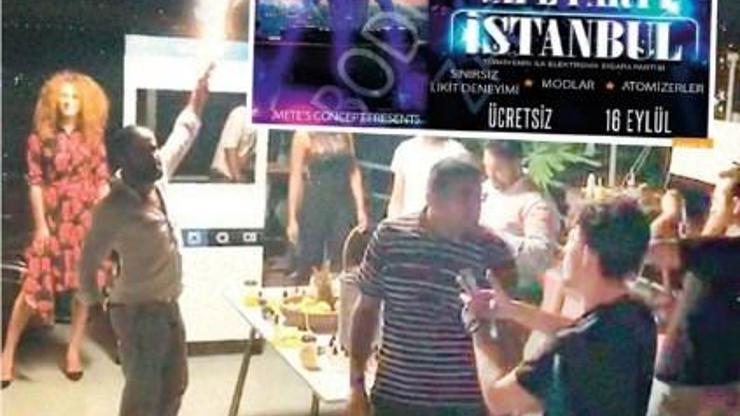 Elektronik sigara partisine polis baskını: 800 kişiye ceza kesildi