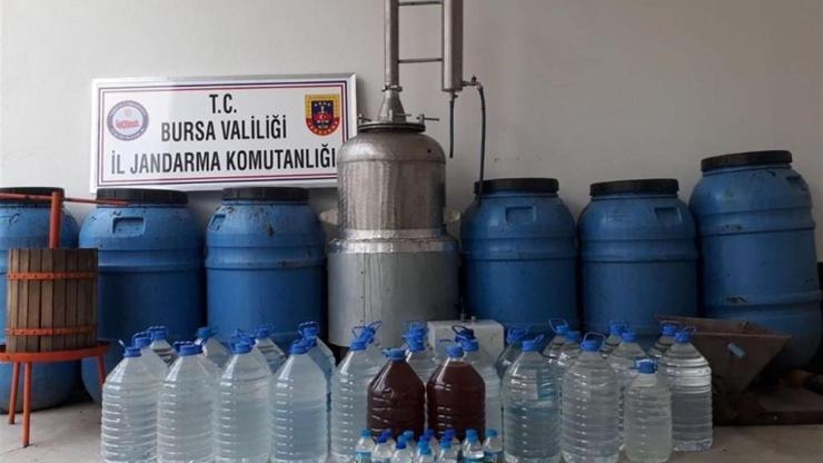 Bursada sahte içki imalathanesine şafak baskını