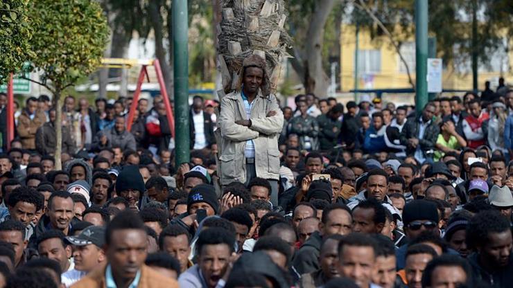 İsrailde Afrikalı göçmenler açlık grevine başladı