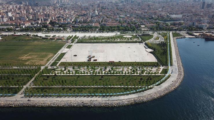 Maltepe Miting Alanında 1 Mayıs hazırlıkları havadan fotoğraflandı