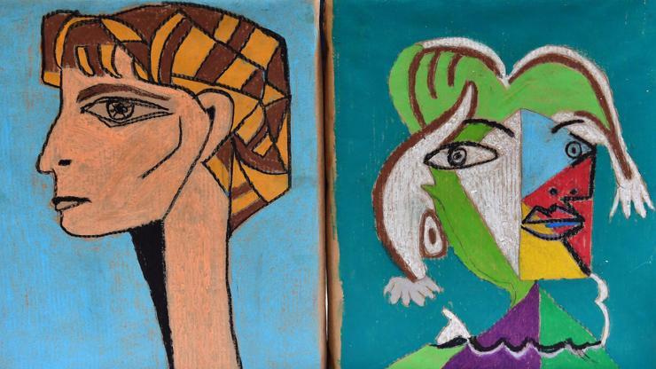 Picasso tarzı resimleriyle dikkat çekiyor