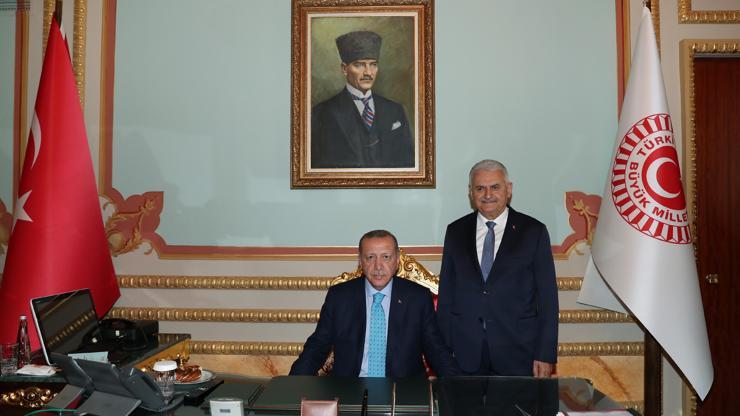 Cumhurbaşkanı Erdoğandan TBMM Başkanı Yıldırıma ziyaret