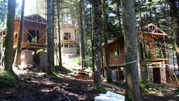 Gölcükte 25 bungalov yapıldı