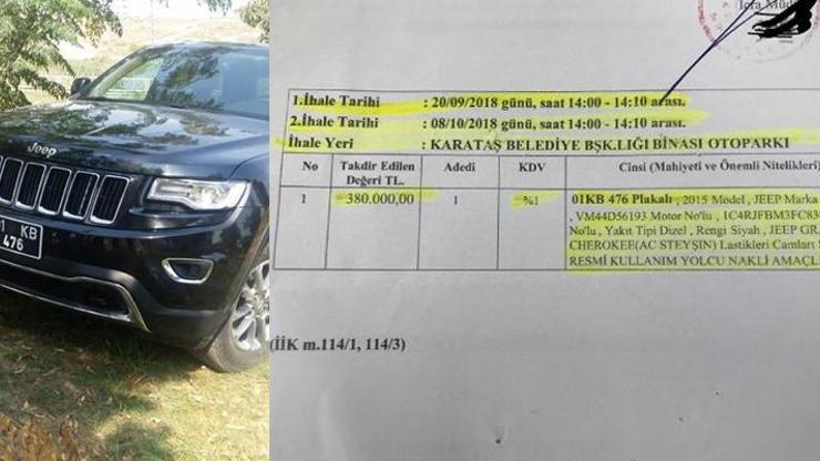 Karataş Belediyesinin makam aracı haczedilip satışa çıkartıldı