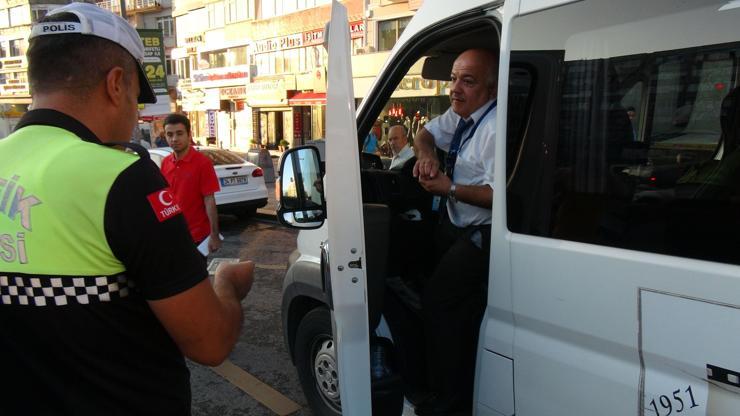 Trafik ekiplerinden okul servislerine denetleme