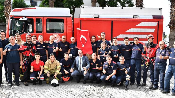 5inci kattaki yangın ve kurtarma tatbikatı nefes kesti
