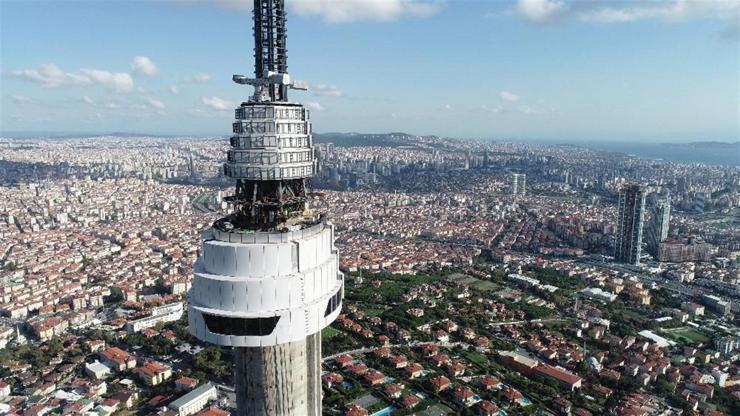 Çamlıcadaki TV kulesine restoran bölümü monte edildi