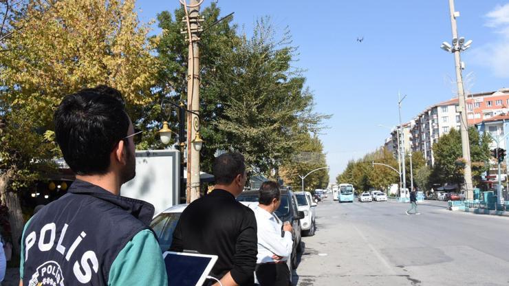 Kütahyada drone ile trafik denetimi