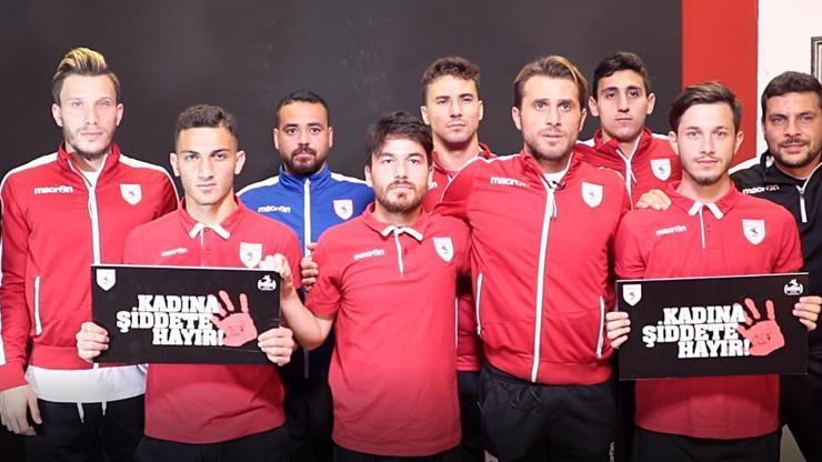 Yılport Samsunsporlu oyuncular ‘Kadına Şiddete Hayır’ dedi