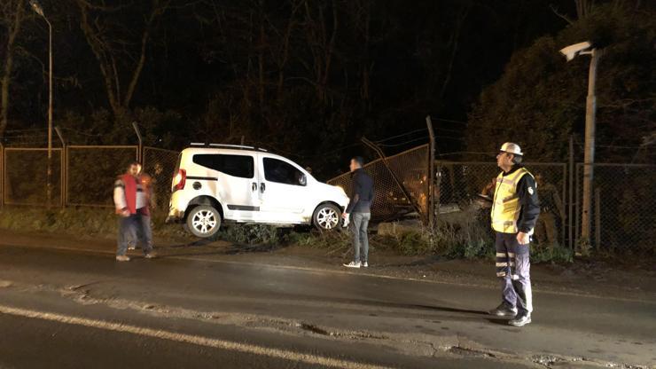 Kontrolden çıkan araç askeri bölgeye girdi