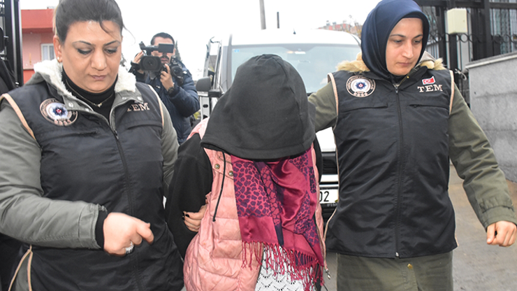 Adıyamanda DEAŞlı kadın adliyeye sevk edildi