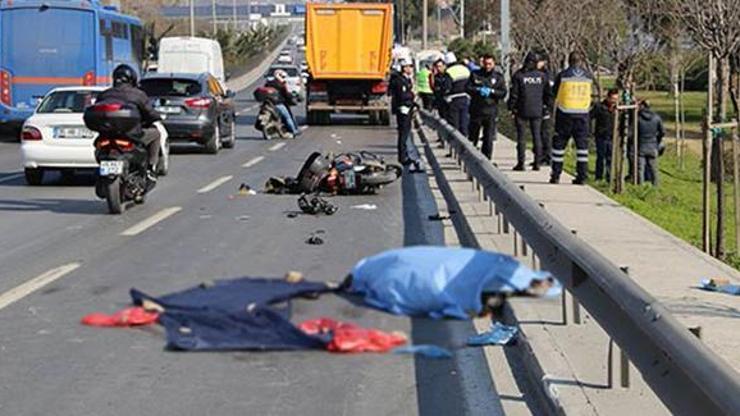 Motosiklet sürücüsünün korkunç ölümü