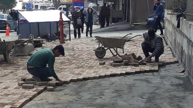 İslahiyede kaldırım çalışmaları
