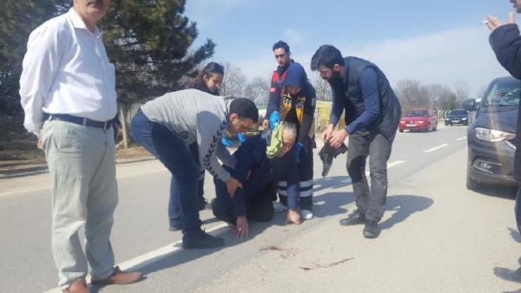 Otomobilin çarptığı yaya, yaralandı