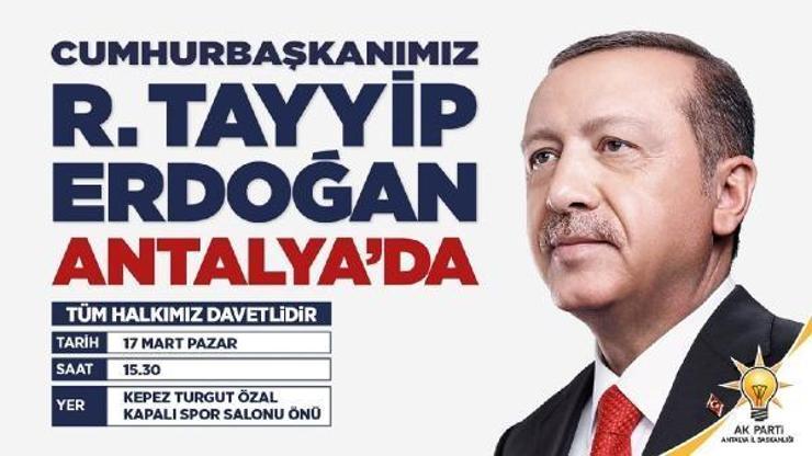 Cumhurbaşkanı Erdoğan Antalyaya geliyor