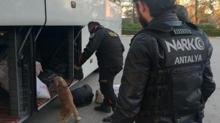 Otobüs terminalinde narkotik uygulaması