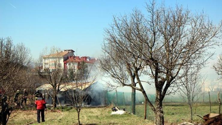 Yangından hayvanlarını kurtarmaya çalışırken yaralandı