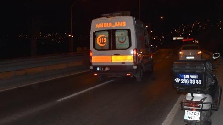 Devrilen motosikletin sürücüsü ağır yaralandı