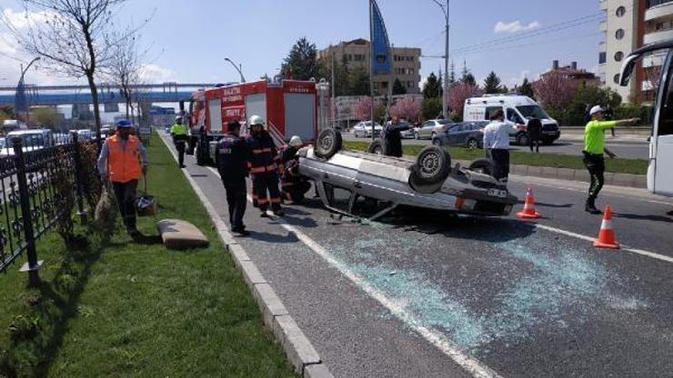 Malatyada otomobil devrildi, sürücü yaralandı