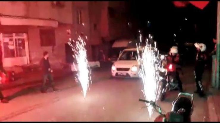 Kavgaya ihbarına giden polislere meşaleli karşılama