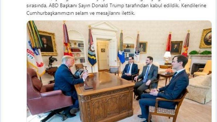 Bakan Albayrak Washingtonda ABD Başkanı Trump ile görüştü
