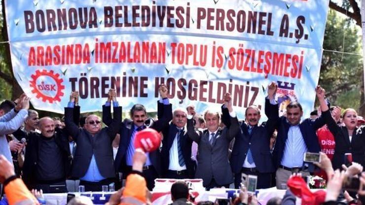 Bornovada toplu sözleşme sevinci