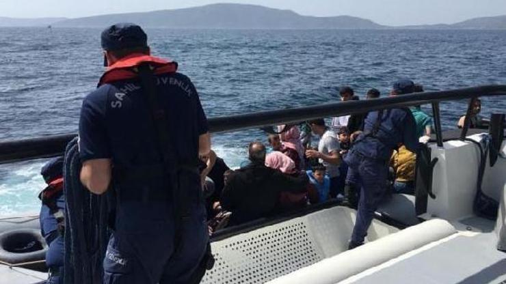 Çeşme açıklarında 35 kaçak göçmen yakalandı