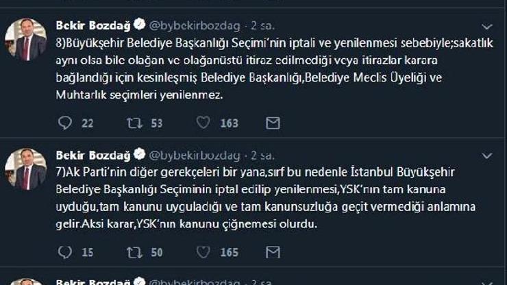 Bekir Bozdağ: Kesinleşmiş seçimler yenilenemez