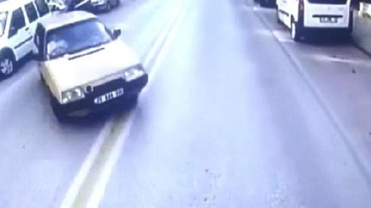 Ehliyetsiz sürücünün yaptığı kaza, kamerada